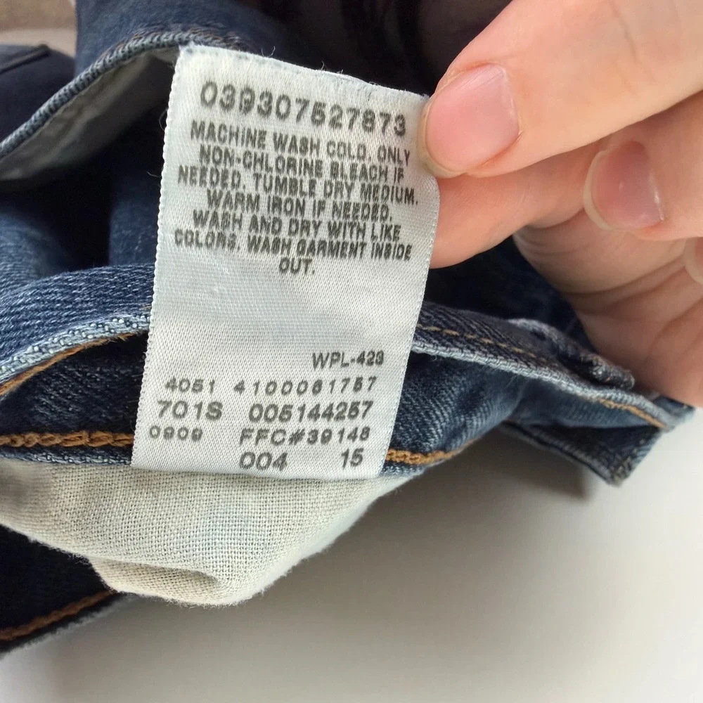 Levis 514 Men Slim Straight Jeans Size 38x32‎ Blue Denim Cotton Casual Classic